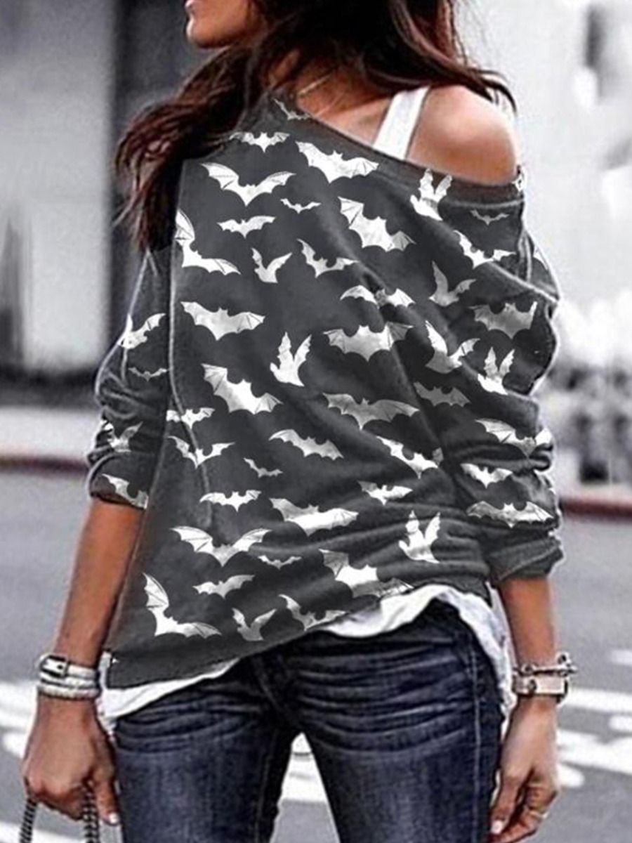 

lovely Casual Print Grey Plus Size Hoodie
