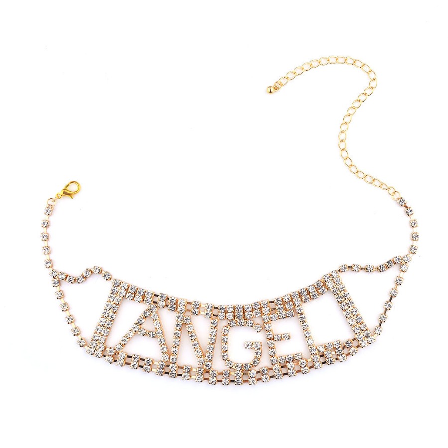 

lovely Trendy Letter Gold Necklace