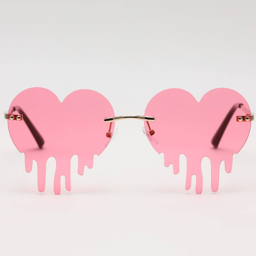 

Lovely Trendy Heart Pink Sunglasses
