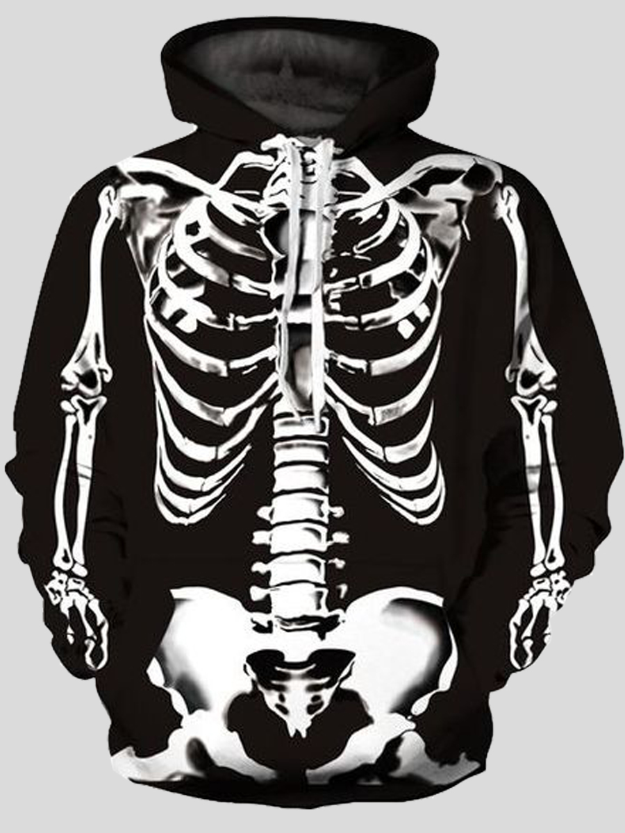 

Lovely Street Hooded Collar Print Black Men Hoodie