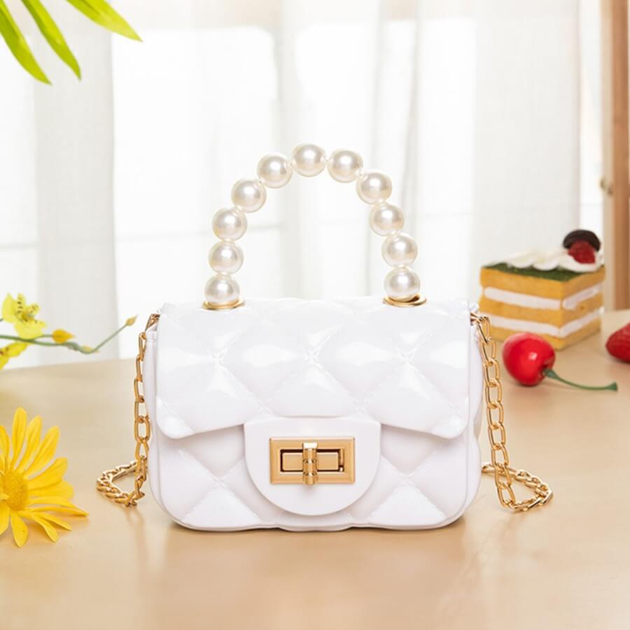 

LW Trendy Chain Strap White Crossbody Bags