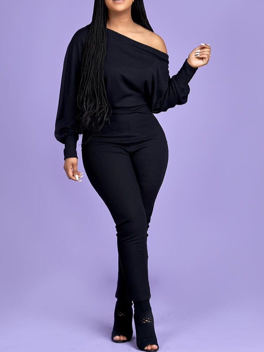 

LW Leisure Basic Black One-piece Jumpsuit