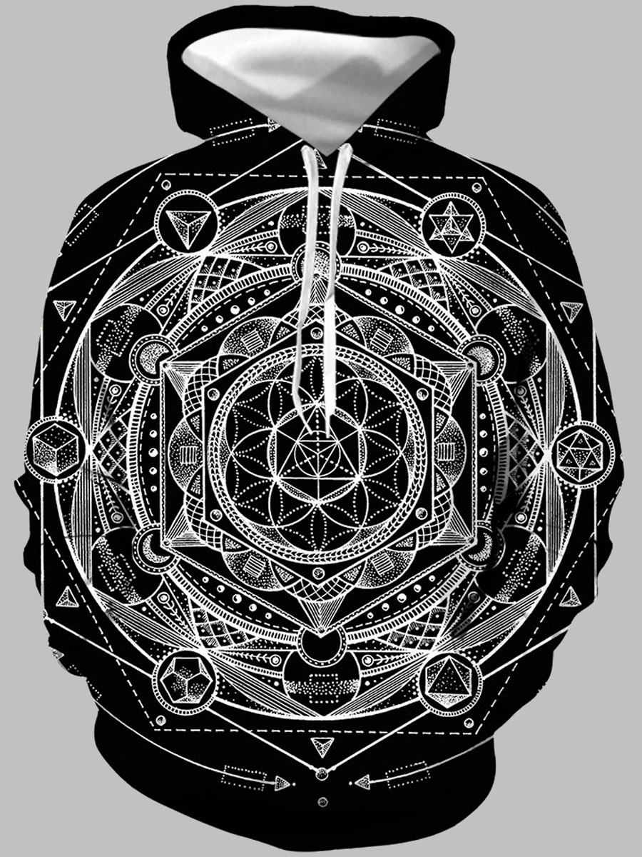 

lovely Leisure Hooded Collar Print Black Men Hoodie