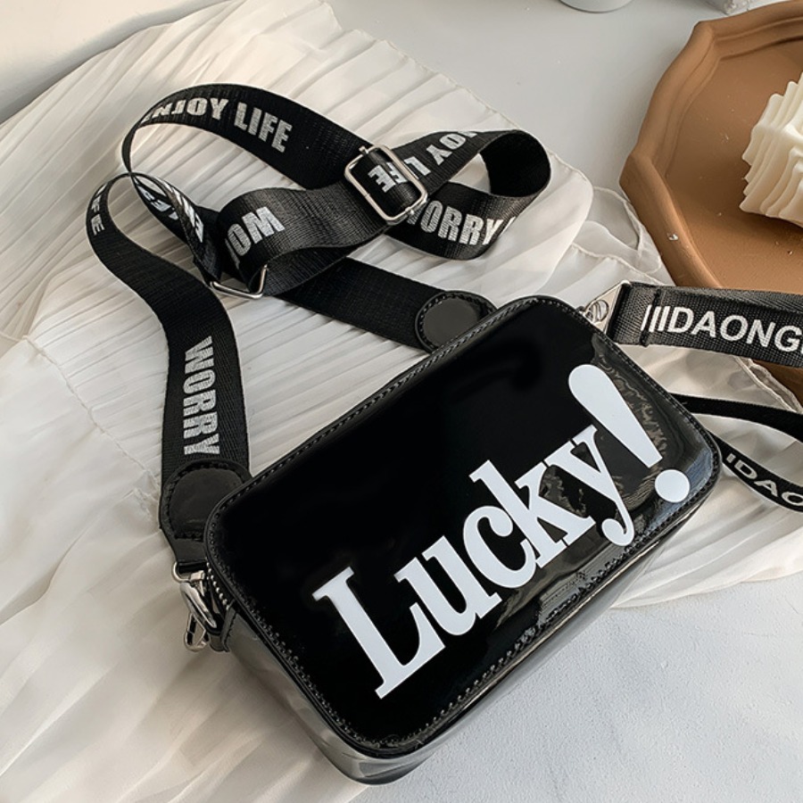 

lovely Chic Letter Print Black Crossbody Bag