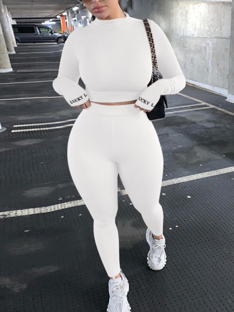 

LW Basic Skinny Tracksuit Pants Set, White