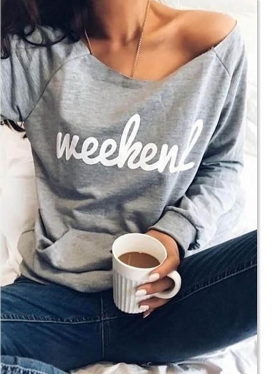 

Lovely Casual Letter Print Grey Hoodie