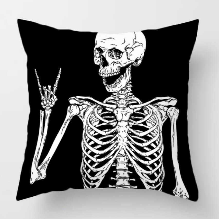 

Lovely Chic Skull Print Black Decorative Pillow Case