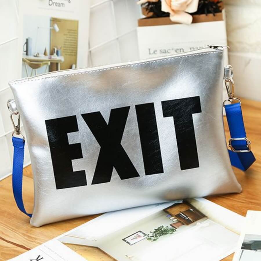 

LW Stylish Letter Print Silver Crossbody Bags