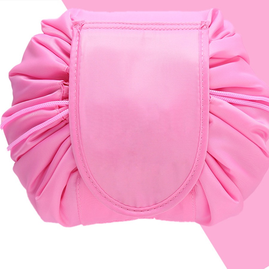 

lovely Trendy Fold Design Pink Makeup Bag