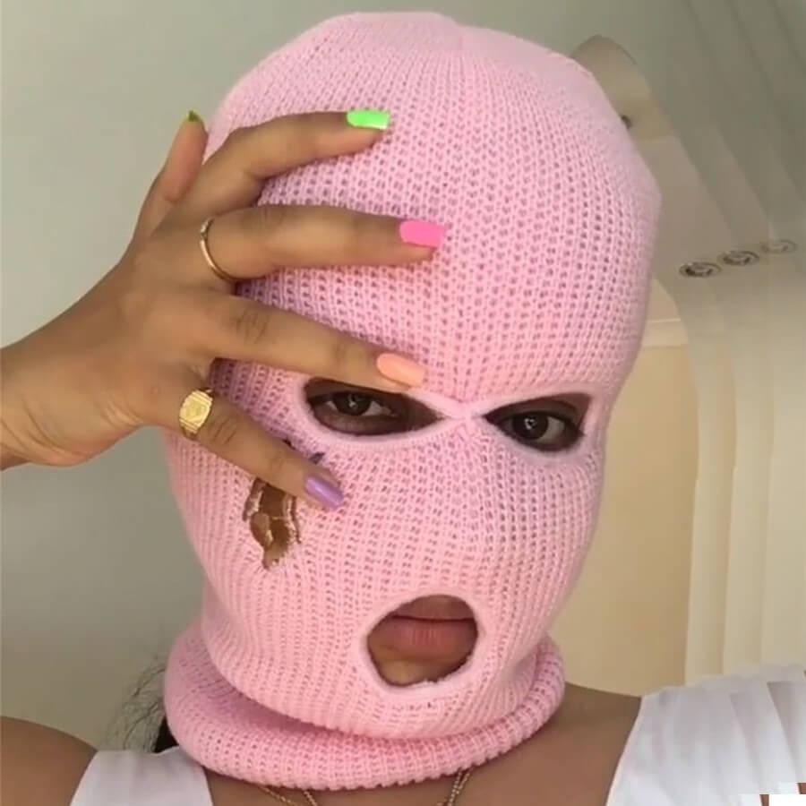 

lovely Hollow-out Pink Facekini Face Mask