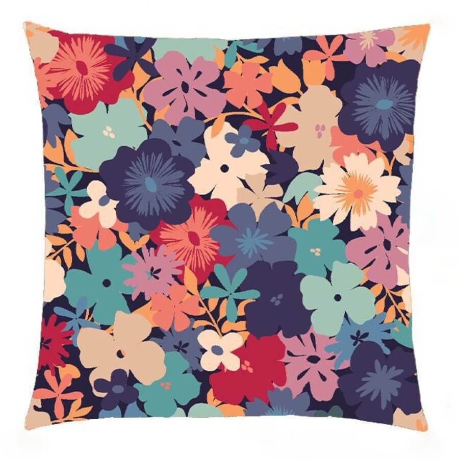 

Lovely Stylish Floral Print Multicolor Decorative Pillow Case, Multi