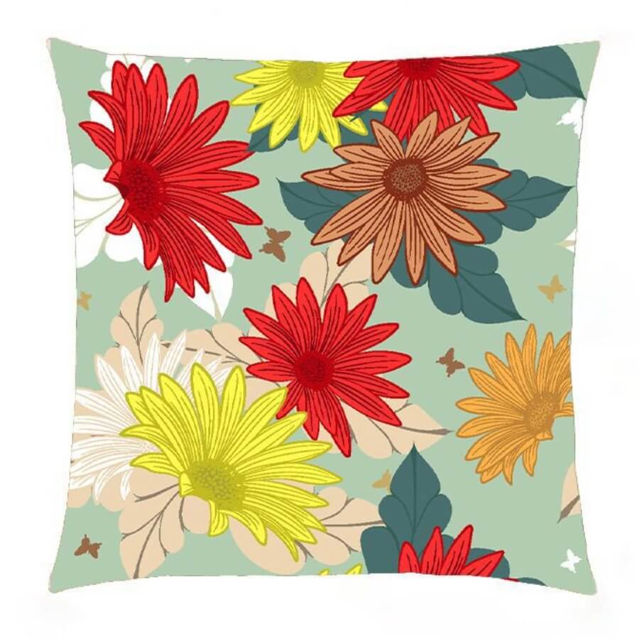 

Lovely Stylish Floral Print Red Decorative Pillow Case