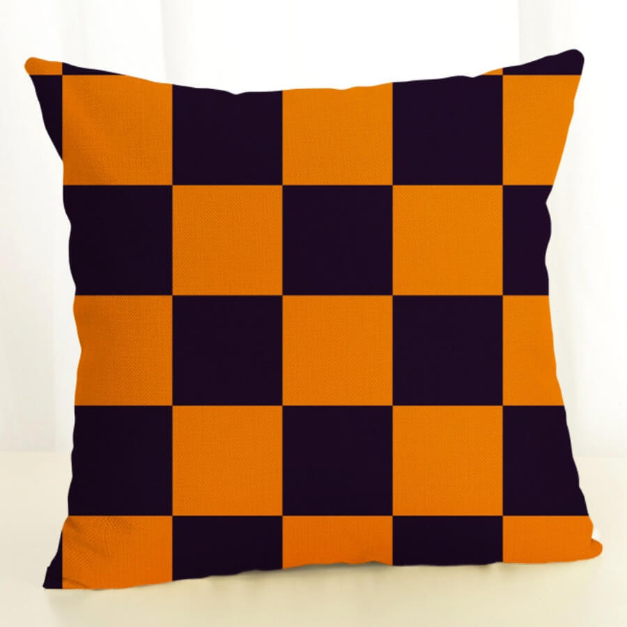 

Lovely Cosy Grid Print Black Decorative Pillow Case