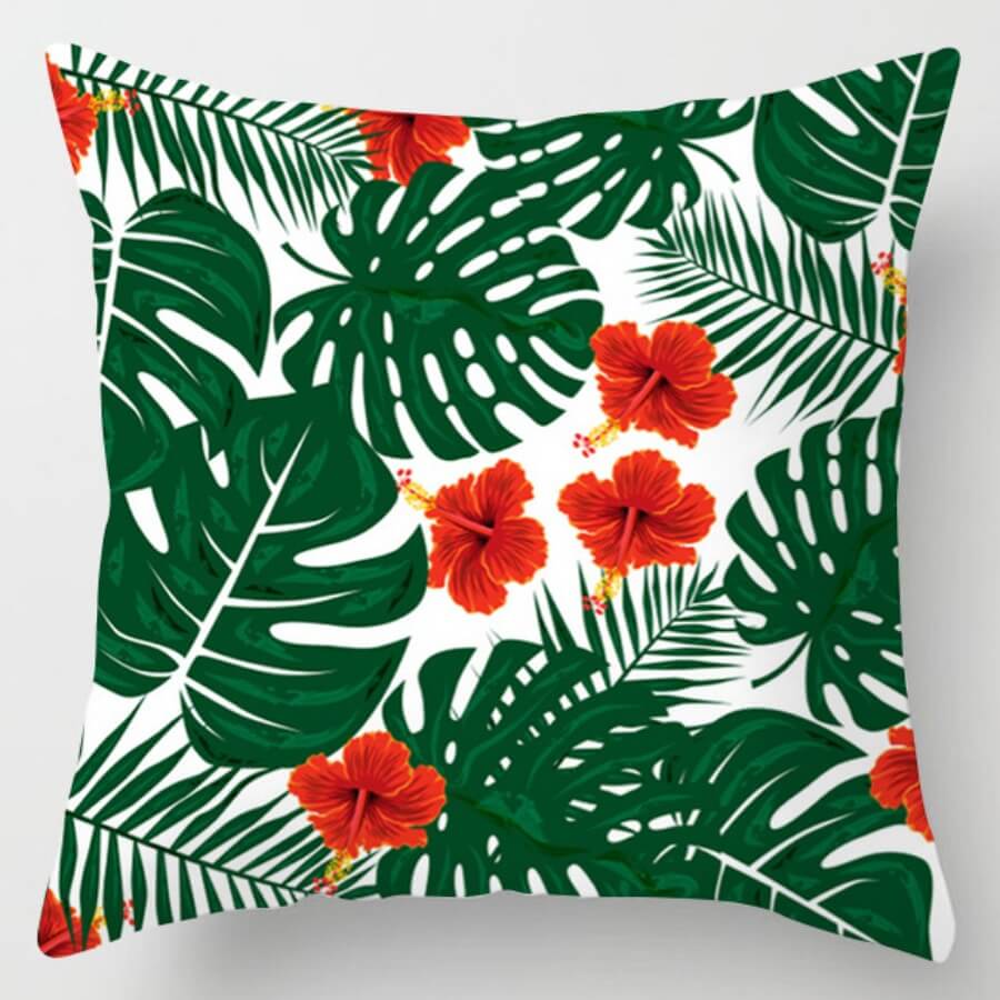 

Lovely Trendy Plants Print Green Decorative Pillow Case