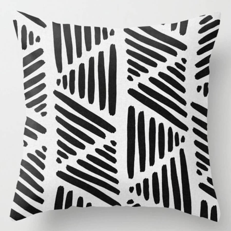 

Lovely Chic Striped Print Black And White Decorative Pillow Case