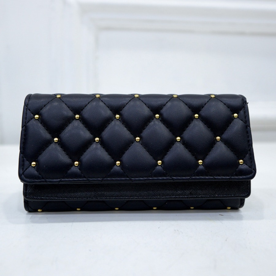 lovely Casual Rivet Decorative Black Coin Purses