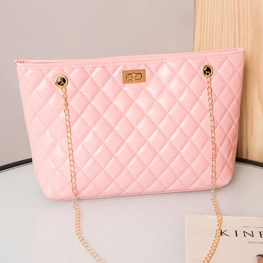 Lovelywholesale coupon: LW Casual Chain Strap Pink Crossbody Bag