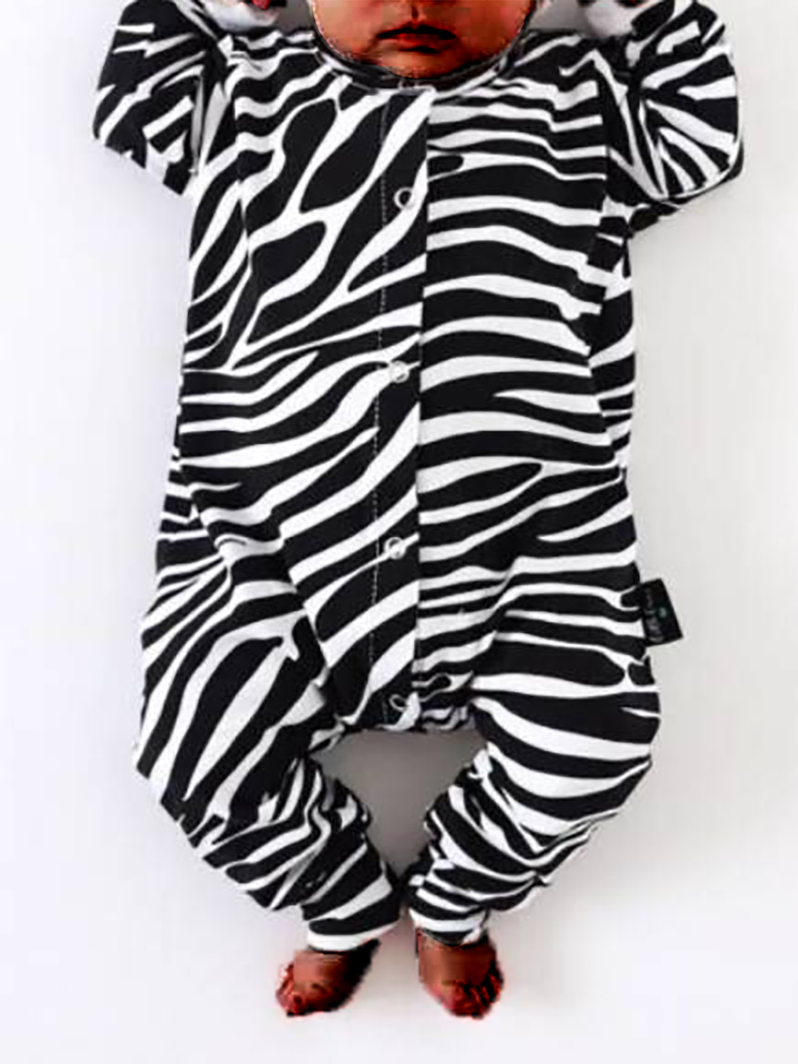 

lovely Leisure O Neck Striped Print Black Girl One-piece Jumpsuit, Black stripe