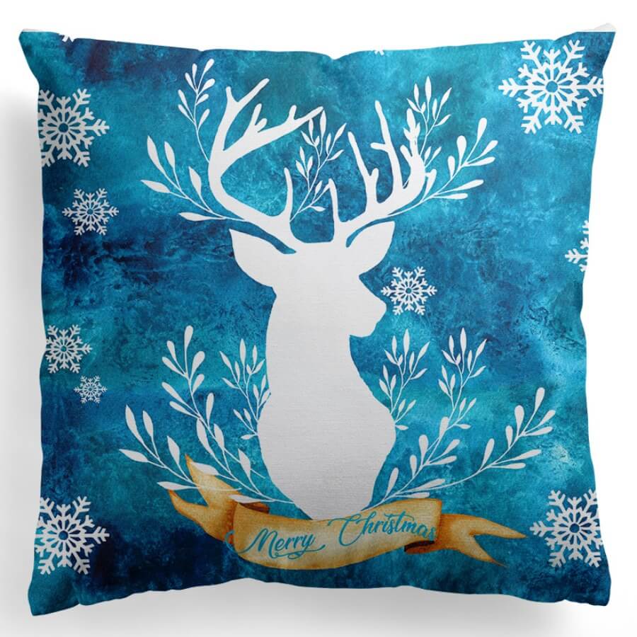 lovely Trendy Cartoon Print Blue Decorative Pillow Case