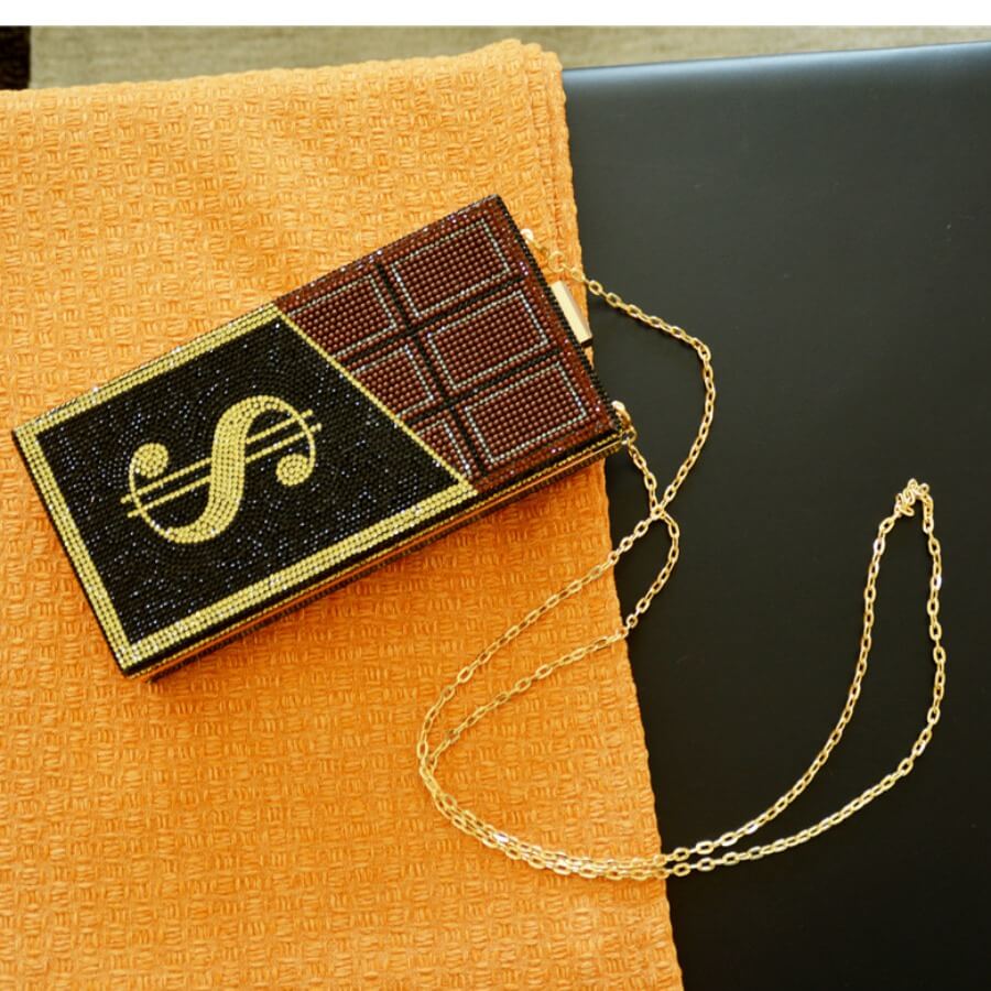 

Lovely Chic Chain Strap Brown Crossbody Bag