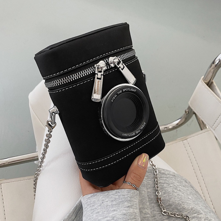 

Lovely Chic Chain Strap Patchwork Black Crossbody Bag