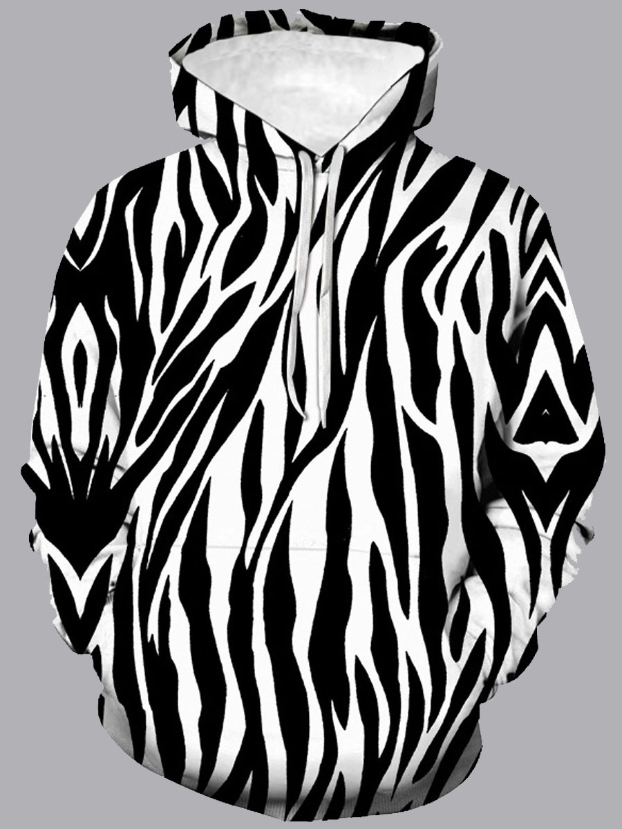 

Lovely Casual Hooded Collar Striped Black Men Hoodie