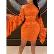 Lovely Sexy Hollow-out Fold Design Croci Mini Dres