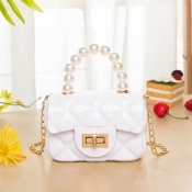 LW Trendy Chain Strap White Crossbody Bags