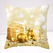 lovely Cosy Print Gold Decorative Pillow Case