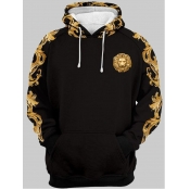 LW Men Trendy Hooded Collar Print Oversized Hoodie