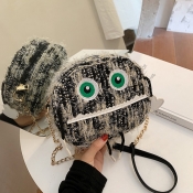 lovely Sweet Chain Strap Black Crossbody Bag