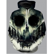 Lovely Street Hooded Collar Print Black Men Hoodie