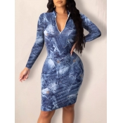 LW Zipper Button Design Dress