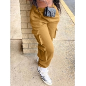 Lovely Trendy Pocket Patched Yellow Pants