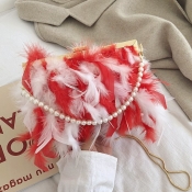 lovely Chic Chain Strap Red Crossbody Bag