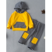 lovely Casual Hooded Collar Striped Patchwork Yell