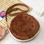 lovely Casual Patchwork Brown Crossbody Bag