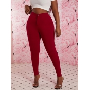 LW Casual Basic Skinny Wine Red Jeans