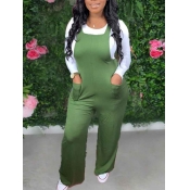 lovely Casual Hollow-out Loose Green One-piece Jum