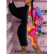 LW Tie-dye Puff Sleeve Sweat Dress