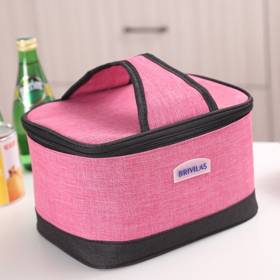 

Lovely Leisure Zipper Design Rose Red Lunch Box Bag