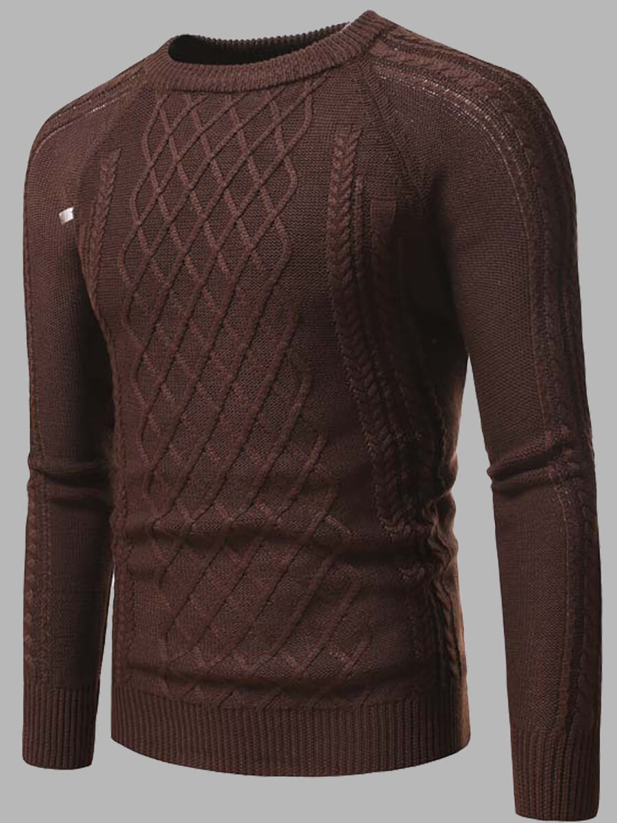 

Lovely Casual O Neck Skinny Coffee Sweater