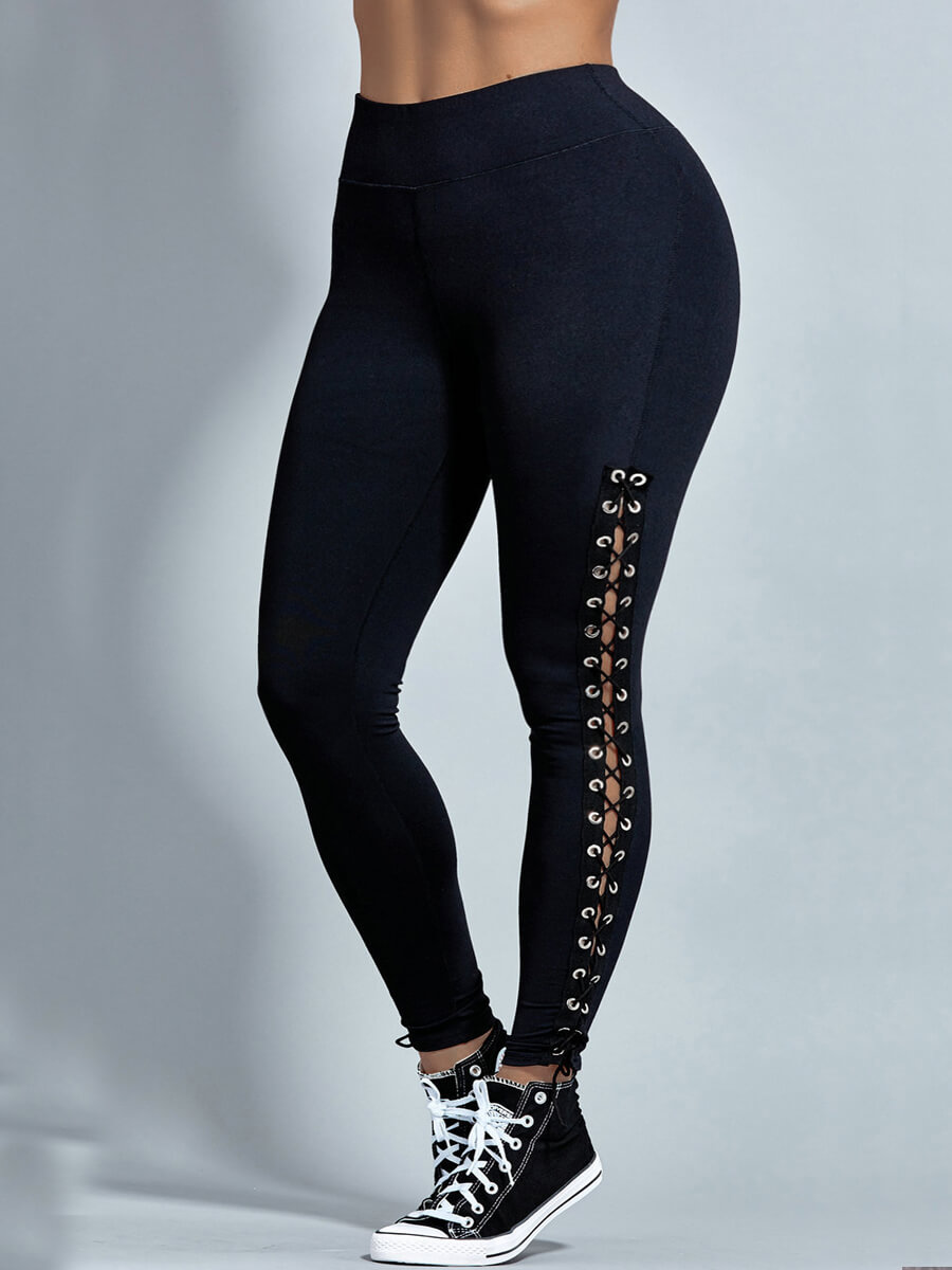 

Lovely Trendy Bandage Design Black Pants