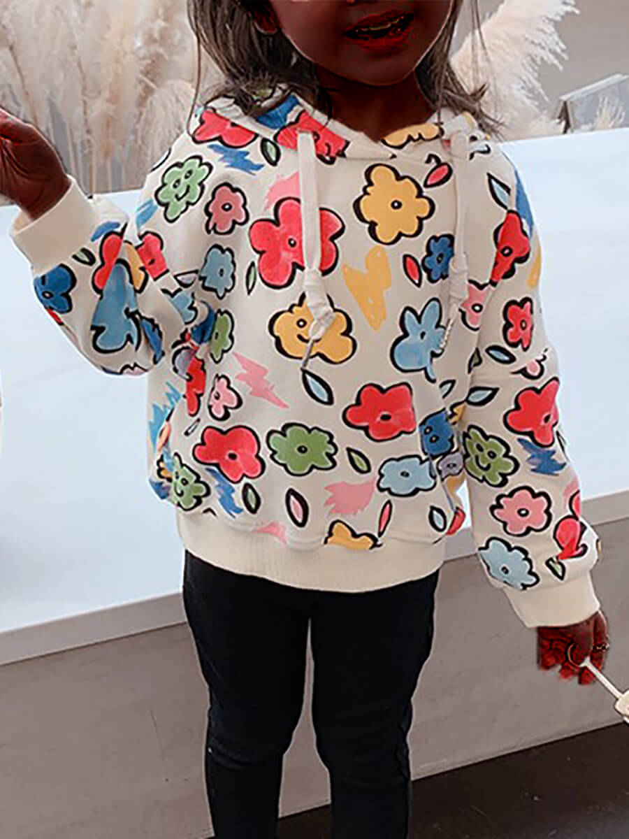 

Lovely Casual Hooded Collar Print Apricot Girl Hoodie