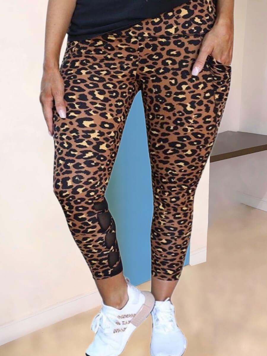 

Lovely Stylish Leopard Print Brown Leggings