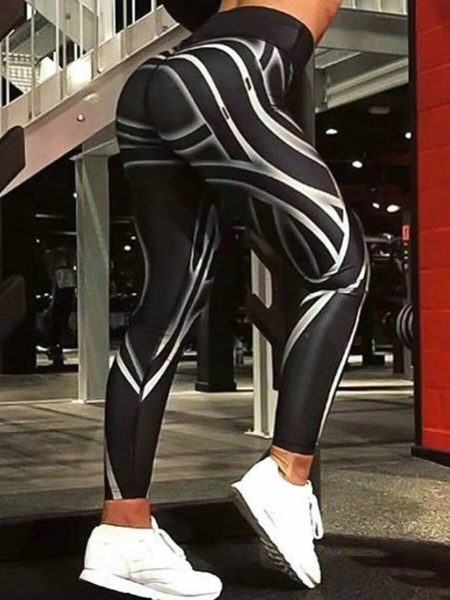 

Lovely Street Print Skinny Black Leggings