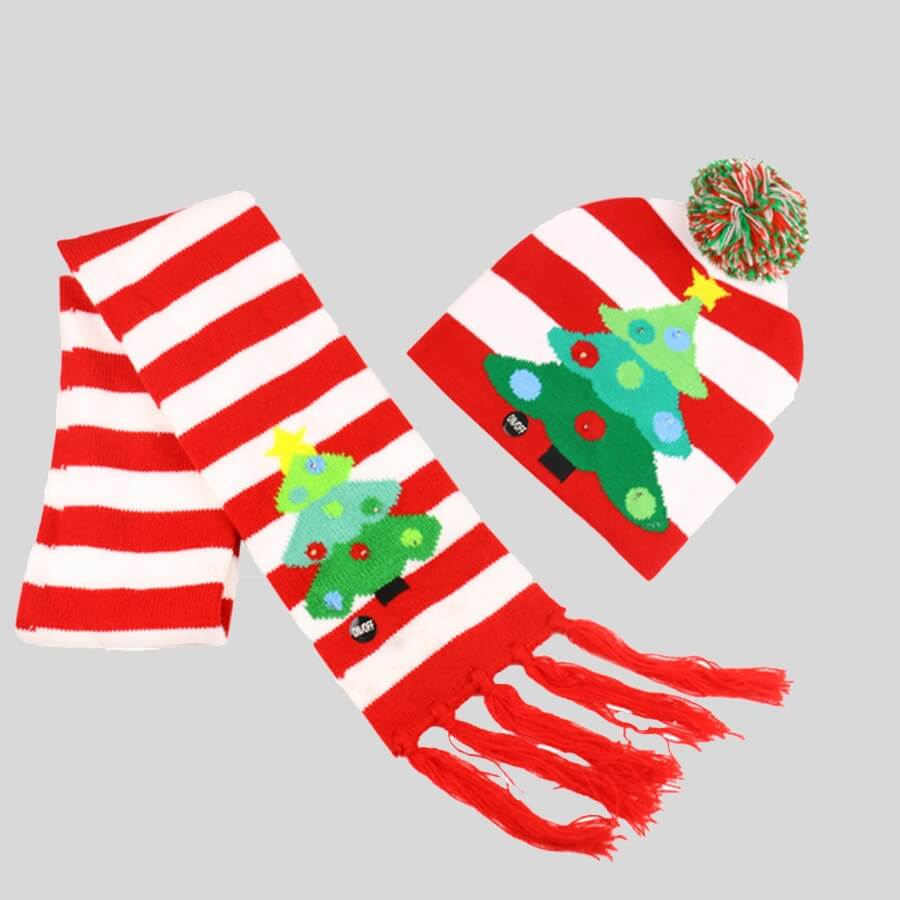 

Lovely Christmas Striped Tassel Design Red Hat