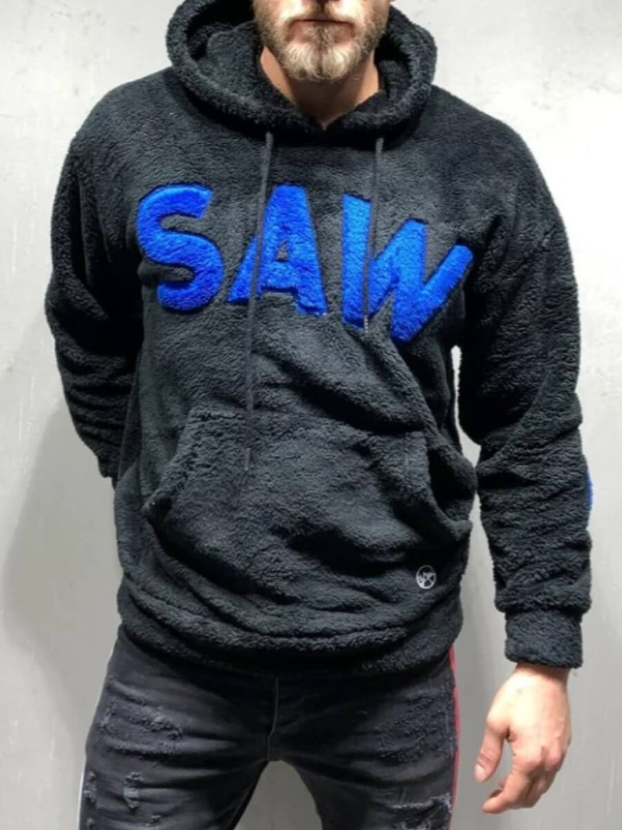 

Lovely Leisure Hooded Collar Letter Print Black Men Hoodie