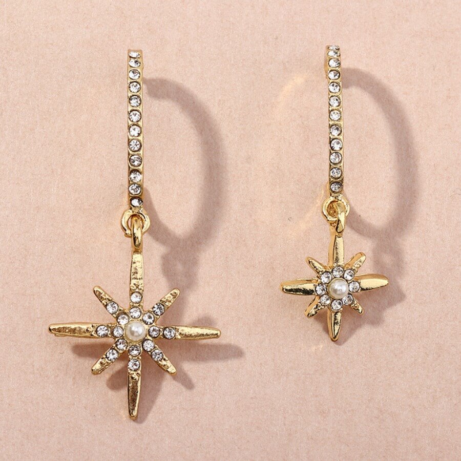

Lovely Chic Patchwork Gold Earring