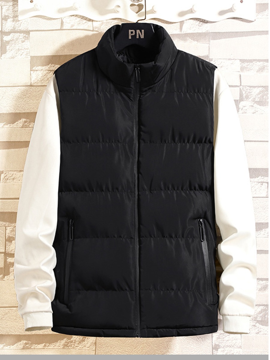 

Lovely Casual Sleeveless Zipper Design Black Jacket